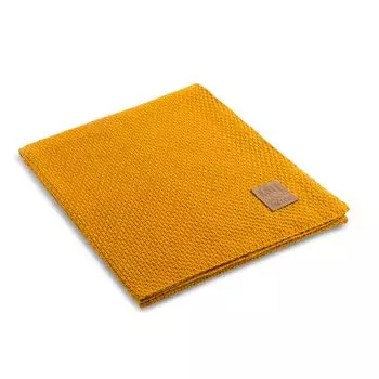 Плед Knit Factory Jesse - Охра - 160x130 см, желтый