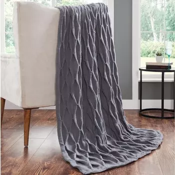 Плед Modern Threads Samira из акрила с украшением, цвет Charcoal