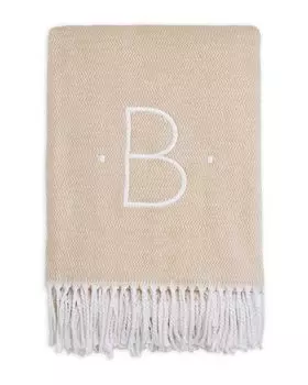 Плед Pezzo с монограммой Matouk, цвет Tan/Beige