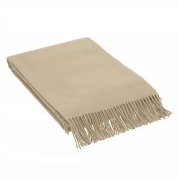 Плед Somma Wool N.Pop Yarn Dyed With Fringes, 130190 см, бежевый