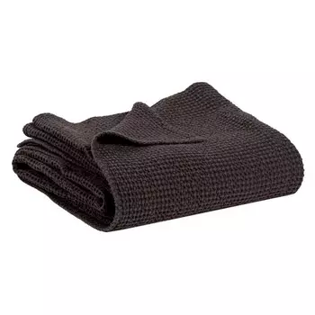 Плед StoneWashed Honeycomb из однотонного хлопка - Maia Vivaraise, уголь