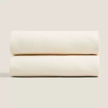 Плед Zara Home Contrast Stripe, кремовый