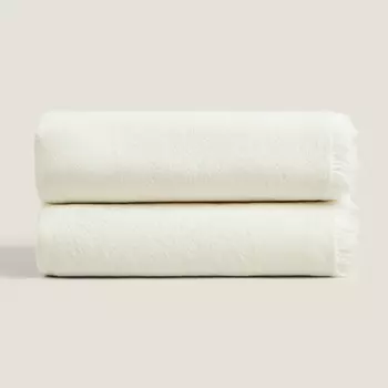 Плед Zara Home Cotton Multi-purpose, кремово-белый
