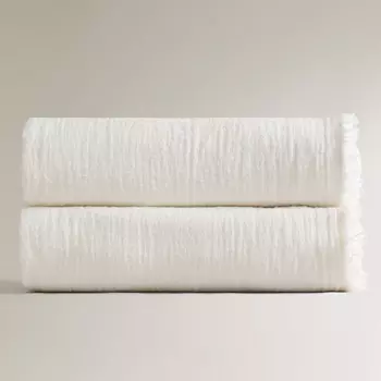 Плед Zara Home Fringed Linen, белый