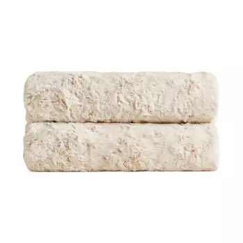 Плед Zara Home Irregular Faux Fur, кремовый
