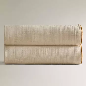 Плед Zara Home Muslin, светло-бежевый, 140х190 см