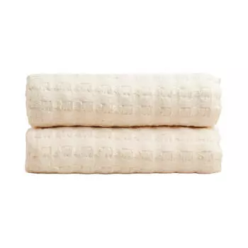 Плед Zara Home Waffle-knit, кремовый