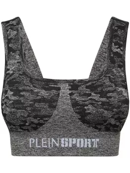 Plein Sport бесшовный спортивный бюстгальтер, черный