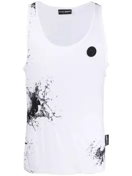 Plein Sport топ с принтом, белый