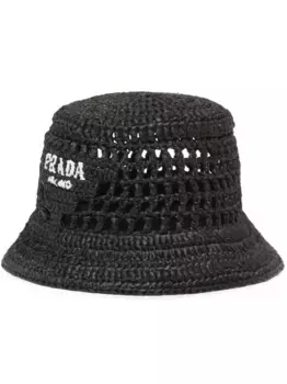 Плетеная панама Prada, черный