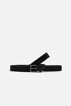 Плетенный эластичный ремень ZARA, черный