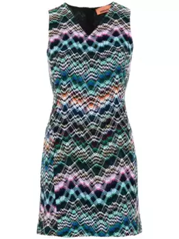 Плетеное платье мини Missoni, зеленый