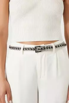 Плетеный ремень-цепочка из искусственной кожи Forever 21, черный