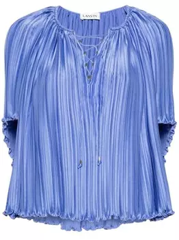 Плиссированная блузка Lanvin с шармезом, фиолетовый