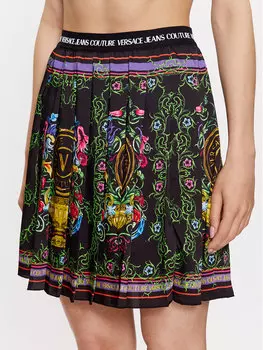 Плиссированная юбка стандартного кроя Versace Jeans Couture, черный