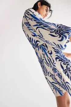 Плиссированное платье H&M, бежевый