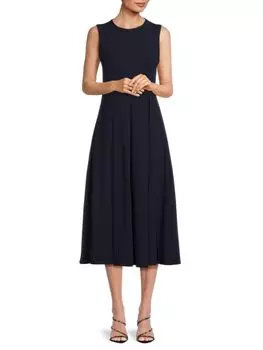 Плиссированное платье-миди Calvin Klein, индиго