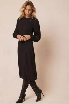 Плиссированное платье миди Mint Velvet, серый