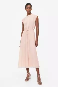 Плиссированное шифоновое платье H&M