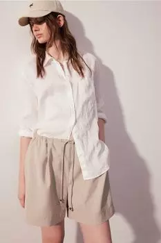 Плиссированные шорты H&M, бежевый