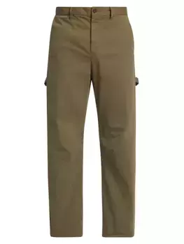 Плотничьи тканые брюки Nili Lotan, цвет olive green