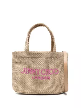 Пляжная мини-сумка Jimmy Choo с вышитым логотипом, золотой