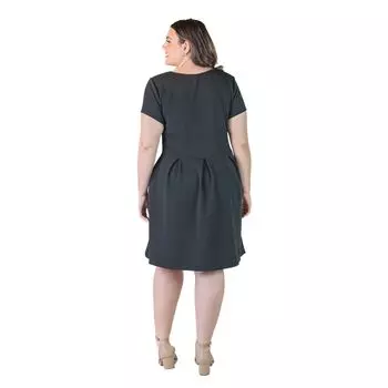 Плюс размер 24Seven Comfort Apparel Плиссированное платье миди с карманами 24Seven Comfort