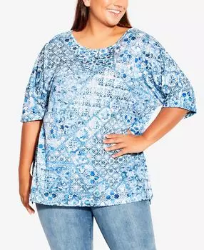 Плюс размер leid back top Avenue, мульти