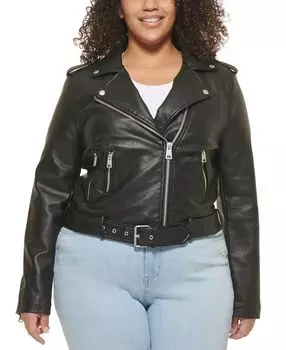 Плюс размер мотоциклетная куртка из искусственной кожи с поясом Levi's, мульти