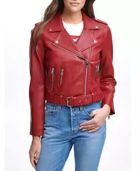 Плюс размер мотоциклетная куртка из искусственной кожи с поясом Levi's, мульти