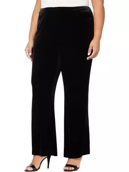 Плюс женские бархатные широкие брюки с карманами Calvin Klein, черный