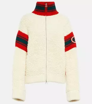 Куртка-бомбер из смесовой шерсти GUCCI, белый