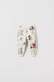 Плюшевые брюки snoopy peanuts ZARA, экру