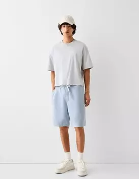 Плюшевые шорты-бермуды Bershka, голубой