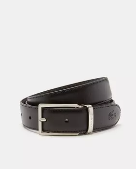Подарочный футляр с ремнем с двумя пряжками Lacoste, черный