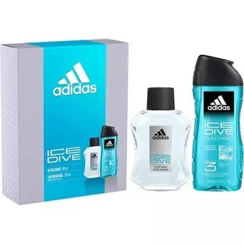 Подарочный набор Adidas Ice Dive для него 100 мл туалетной воды и 250 мл геля для душа - один