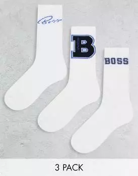 Подарочный набор из 3 белых носков BOSS Bodywear