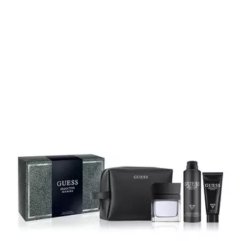 Подарочный набор туалетной воды Guess Seductive Men Homme из 4 предметов — одеколон-спрей, 3,4 фл. унция, дезодорирующий спрей для тела 6,0 унций, гель для душа 3,4 жидк. Унция и мешочек
