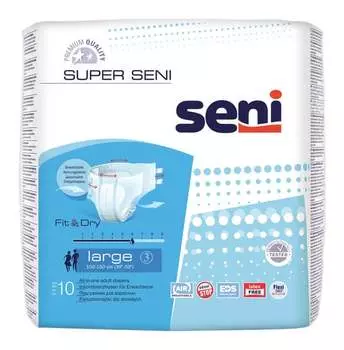 Подгузники-трусы, большие 100-150 см, 10 шт. Seni Super