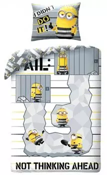 Пододеяльник Minions Not Thinking Smart - 140 x 200 см - хлопок Halantex