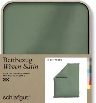 Пододеяльник Schlafgut плотного плетения, зеленый