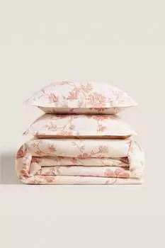 Пододеяник с цветочным принтом Zara, розовый