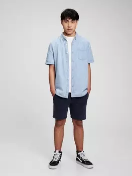 Подростковая джинсовая рубашка Gap, синий
