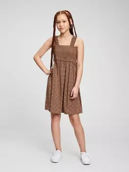 Подростковое платье с рисунком Gap, коричневый