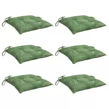 Подушка для стульев vidaXL 3010060-3 (6 шт), 40x7x40 см цвет dunkelgrn/wei