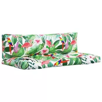 Подушка на сиденье vidaXL 3005779-2 (2 шт), 58x10x110 см цвет grn/pink