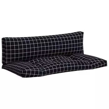 Подушка на сиденье vidaXL 3005779-2 (2 шт), 58x10x110 см, черно-белый