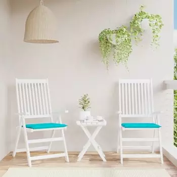 Подушки на садовое кресло KAMELUN 2 шт. бирюзовые 50х50х3 см ткань DKD HOME DECOR, бирюзовый