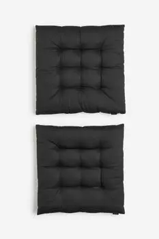 Подушки на стул H&M Home Cotton, 2 предмета, темно-серый
