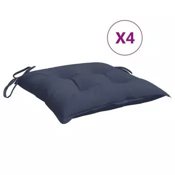 Подушки на стул vidaXL 4 шт. Темно-синий 50х50х7 см. Ткань Оксфорд.